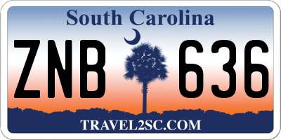 SC license plate ZNB636