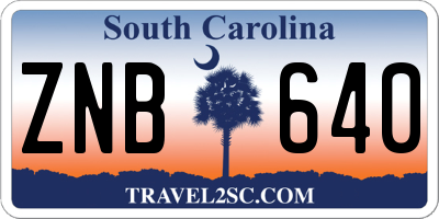 SC license plate ZNB640