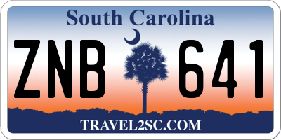 SC license plate ZNB641
