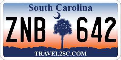 SC license plate ZNB642