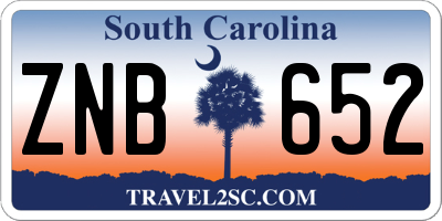 SC license plate ZNB652
