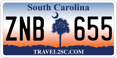 SC license plate ZNB655