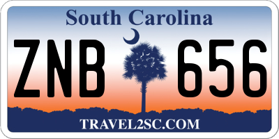 SC license plate ZNB656