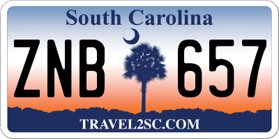 SC license plate ZNB657