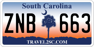 SC license plate ZNB663