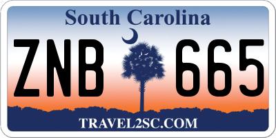 SC license plate ZNB665