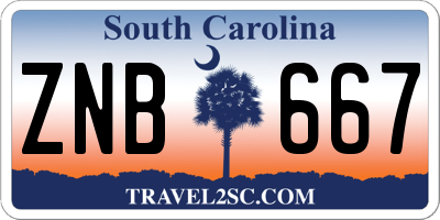 SC license plate ZNB667
