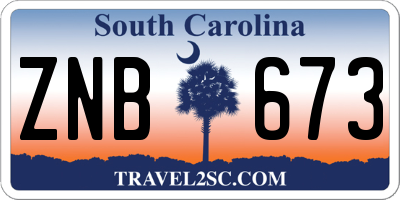 SC license plate ZNB673