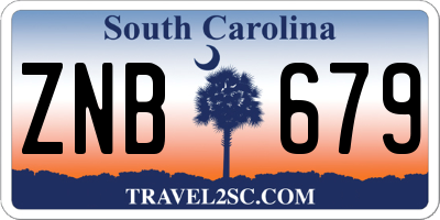 SC license plate ZNB679