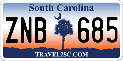 SC license plate ZNB685