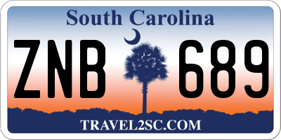 SC license plate ZNB689