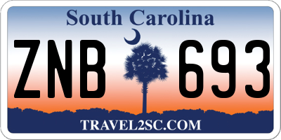 SC license plate ZNB693