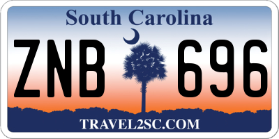 SC license plate ZNB696
