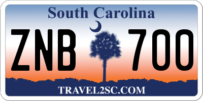 SC license plate ZNB700