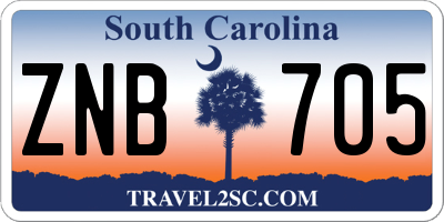 SC license plate ZNB705