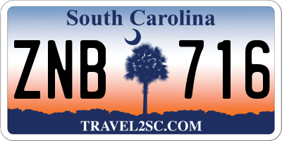 SC license plate ZNB716