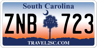 SC license plate ZNB723