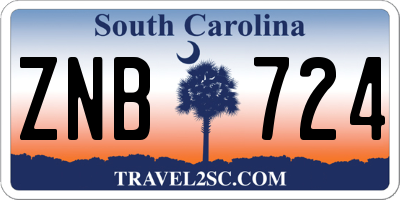 SC license plate ZNB724