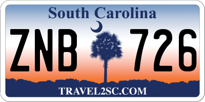 SC license plate ZNB726