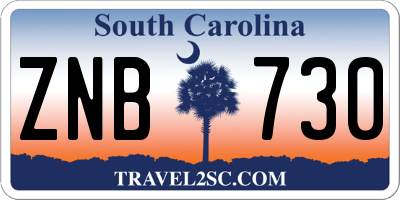 SC license plate ZNB730