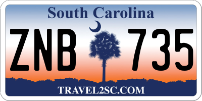 SC license plate ZNB735