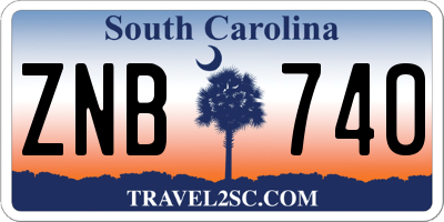 SC license plate ZNB740