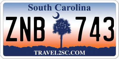 SC license plate ZNB743