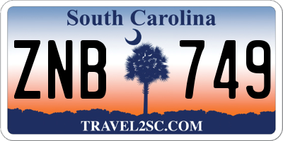 SC license plate ZNB749