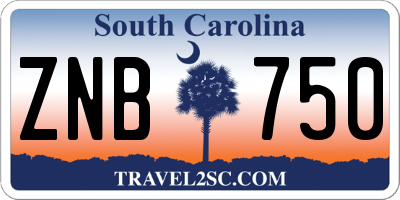 SC license plate ZNB750