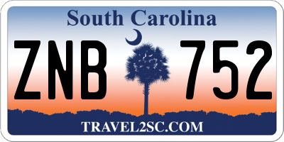 SC license plate ZNB752
