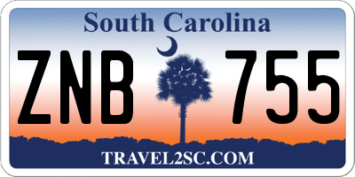 SC license plate ZNB755