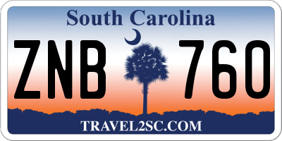 SC license plate ZNB760