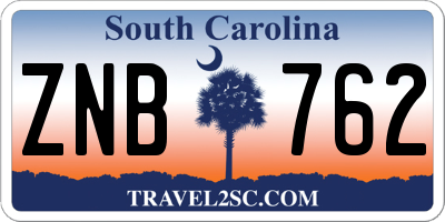 SC license plate ZNB762