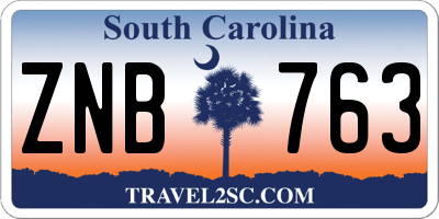 SC license plate ZNB763