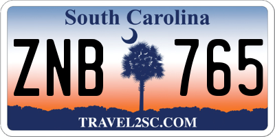 SC license plate ZNB765