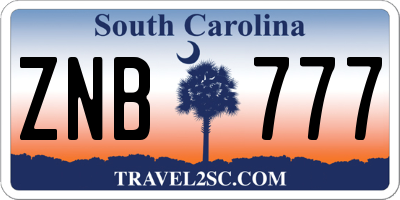 SC license plate ZNB777