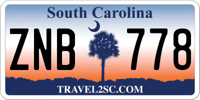 SC license plate ZNB778
