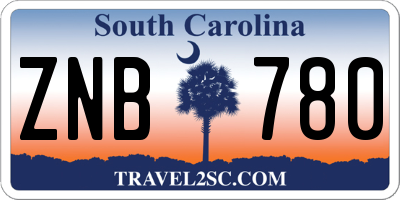 SC license plate ZNB780
