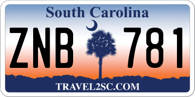 SC license plate ZNB781