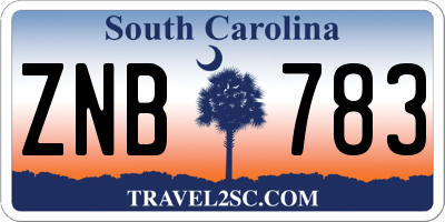 SC license plate ZNB783