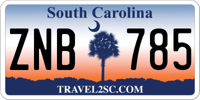 SC license plate ZNB785