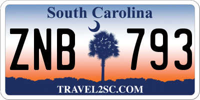 SC license plate ZNB793
