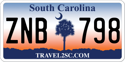 SC license plate ZNB798