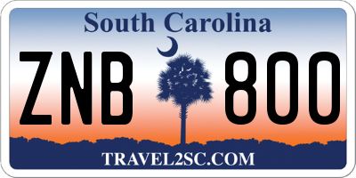 SC license plate ZNB800