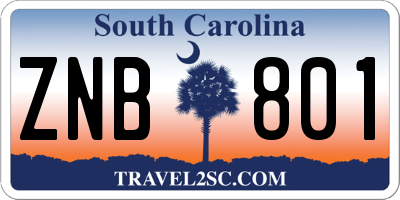 SC license plate ZNB801