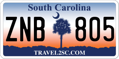 SC license plate ZNB805