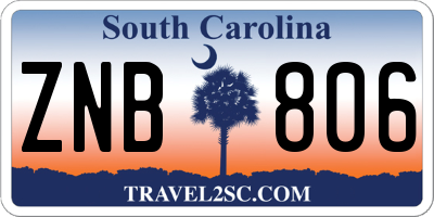 SC license plate ZNB806