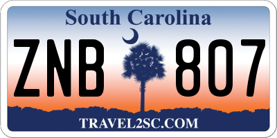 SC license plate ZNB807