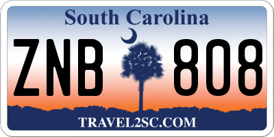 SC license plate ZNB808