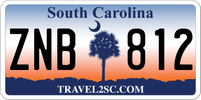 SC license plate ZNB812
